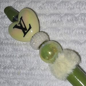 Green and White Designer Inspired Pen